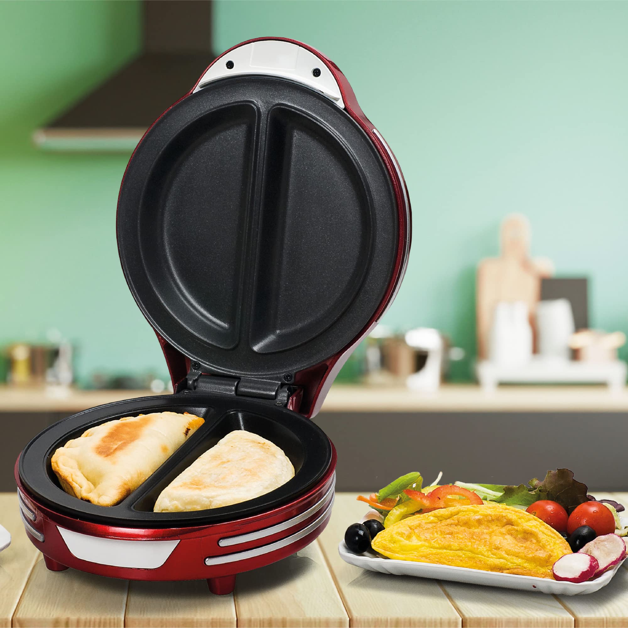 Ariete Omelette Maker 700W | Automatic Egg Omelet Making Machine Plates & Power Light Ready | Electric Pan for omelettes tortillas, calzones, empanadas – Art182 Ariete Omelette Maker 700W | Automatic Egg Omelet Making Machine Plates & Power Light Ready | Electric Pan for omelettes tortillas, calzones, empanadas – Art182